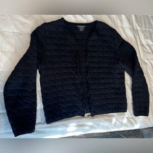 Black Quilted Jacket size 4 MajesticFilatures 100% cotton